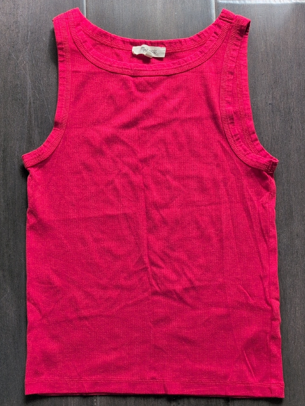 Madewell Bright Red Ribbed Tank